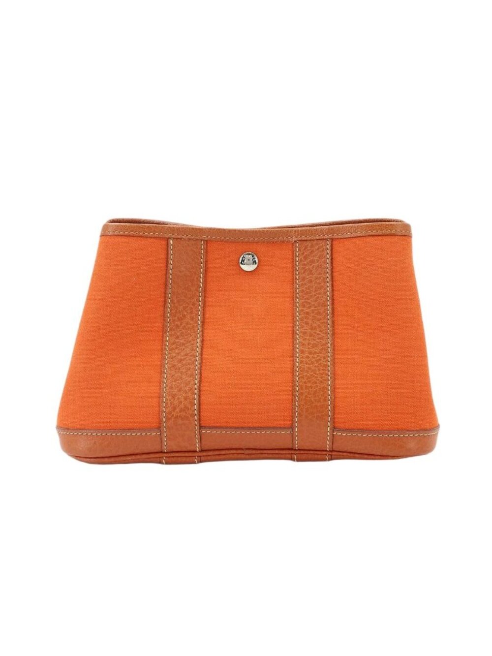 Hermes Garden Party Ttpm Pouch Toile Officier Leather Potilon Silver